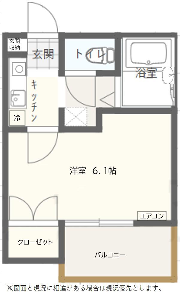COTTONWELL浦安(1K/1階)の間取り写真