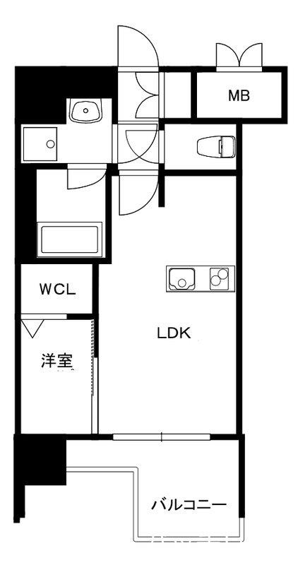 MODERN PALAZZO 博多デュオグランデウエスト(1LDK/3階)の間取り写真