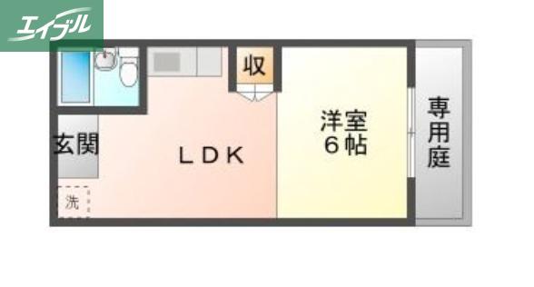スカラトーレ大元駅前(1DK/1階)の間取り写真
