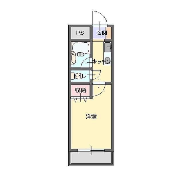 エスティケイビル(1K/2階)の間取り写真