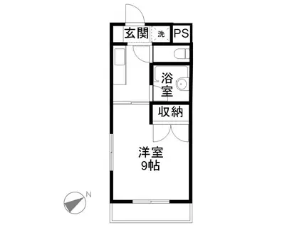 あけぼのハイツ(1K/3階)の間取り写真