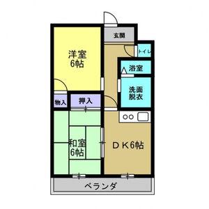 サンライフ新宮 東館(2DK/2階)の間取り写真