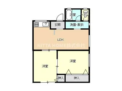 コーポラスナイン(2LDK/2階)の間取り写真