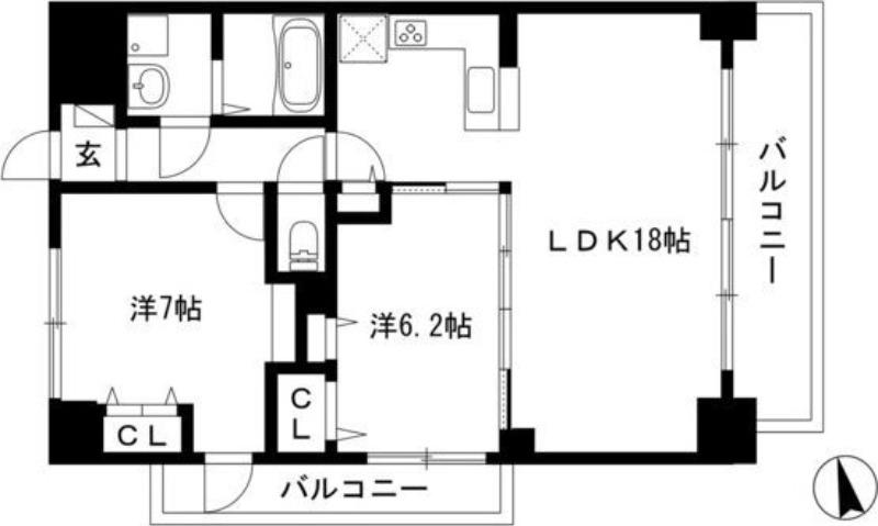ALBA GRANDE 千種(2LDK/10階)の間取り写真