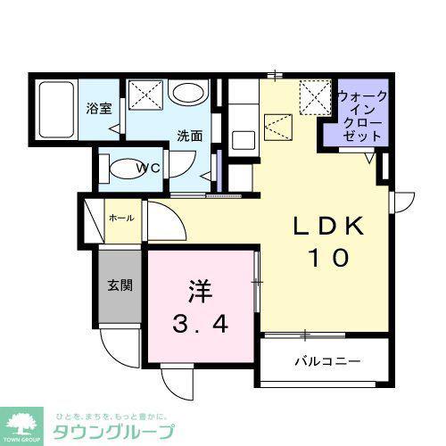 相光ビレッジ戸塚II(1LDK/1階)の間取り写真