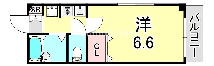 フレール奥須磨(1K/1階)の間取り写真