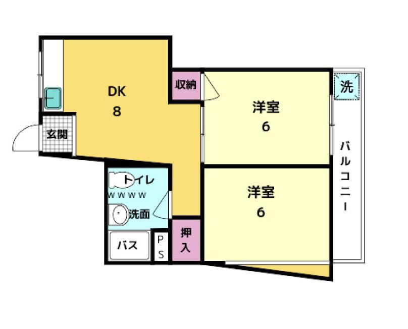 コーワマンション(2DK/3階)の間取り写真