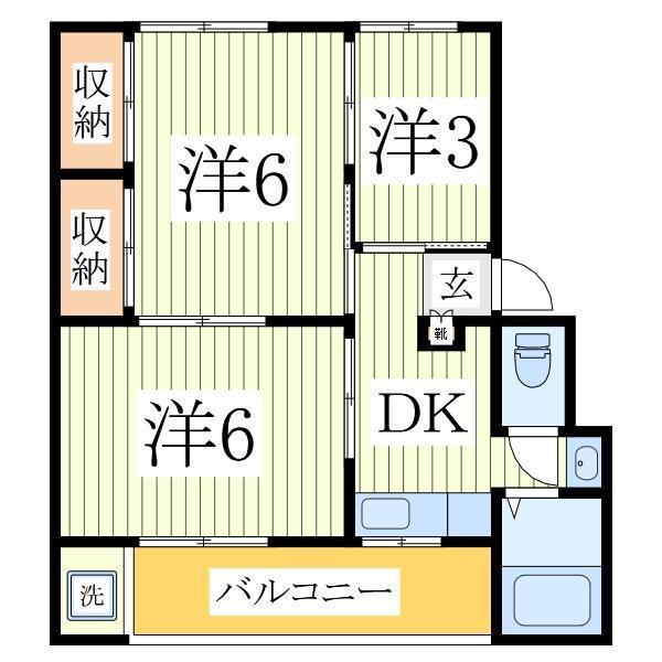 ダイヤモンド印西(3DK/3階)の間取り写真