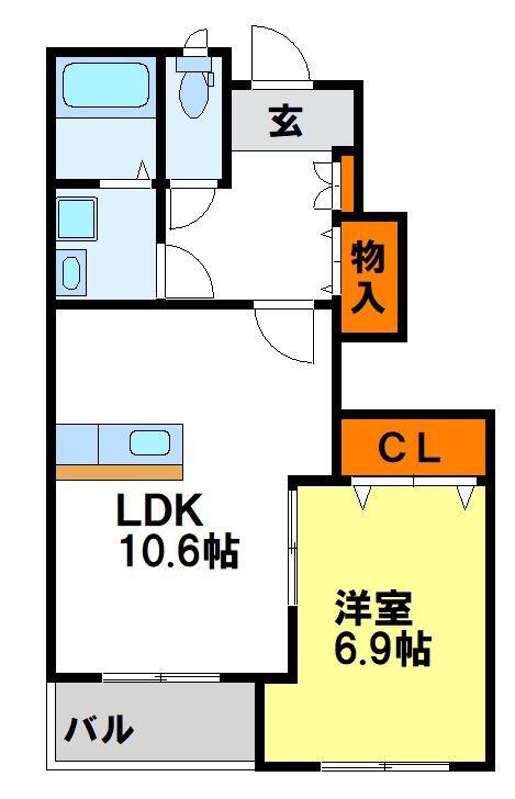 サクラーレ(1LDK/1階)の間取り写真
