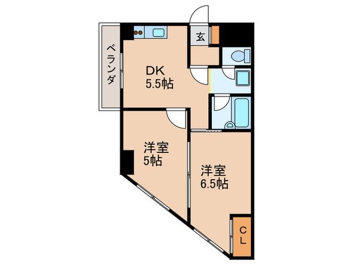 ドリームハイツ2(2DK/4階)の間取り写真