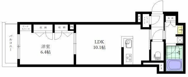 LUCE(1LDK/1階)の間取り写真
