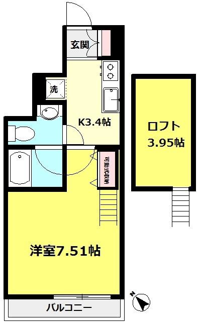 プルクワ(1K/1階)の間取り写真