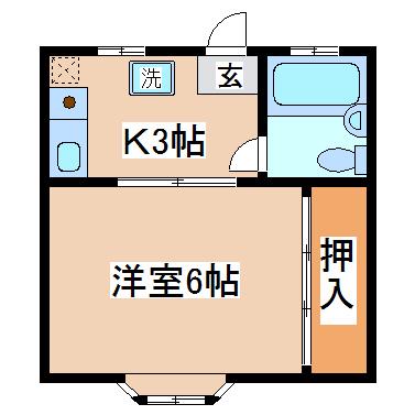 サニーハイツ(1K/1階)の間取り写真
