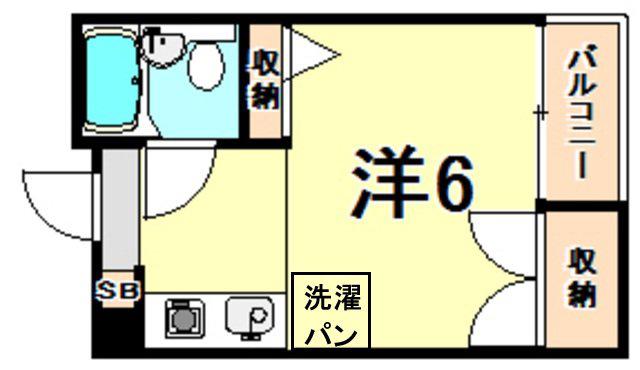 GSハイム高速神戸(ワンルーム/8階)の間取り写真