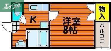 ハイエスト 田町(1K/7階)の間取り写真