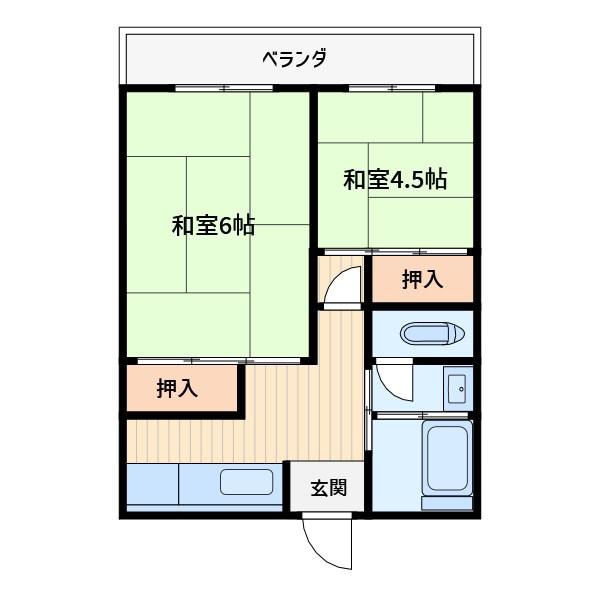 伊藤ビル(2DK/3階)の間取り写真