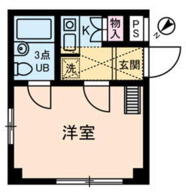 イリス三田(1K/2階)の間取り写真