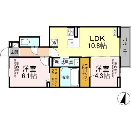 LC VILLAS(2LDK/1階)の間取り写真