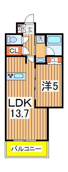 ノートル・レーヴ井上(1LDK/7階)の間取り写真