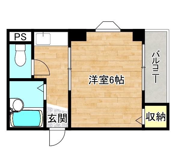 グレース上本町(1K/1階)の間取り写真