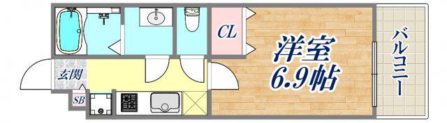 リブリ・FOR DEAREST 灘(1K/2階)の間取り写真