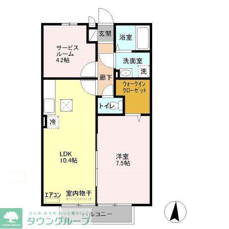 アミティエ マノ(1SLDK/1階)の間取り写真