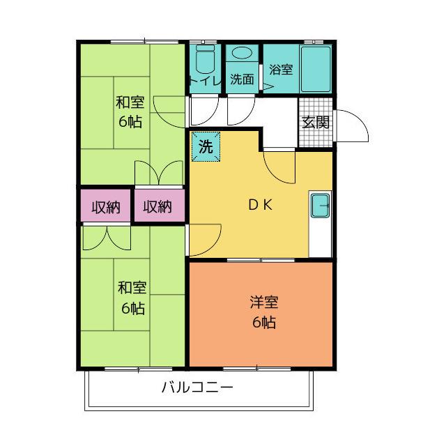 ハイツ前清水B(3DK/2階)の間取り写真