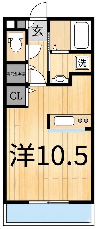 メゾンアトム(ワンルーム/2階)の間取り写真