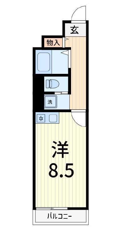 タートルシティ亀有(ワンルーム/5階)の間取り写真