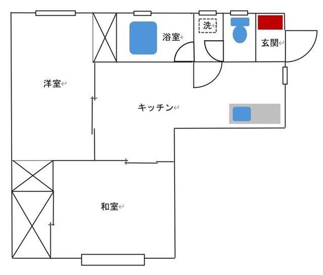 アクセス纒(2DK/2階)の間取り写真