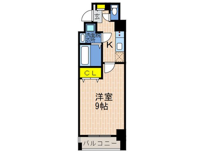 STEADY・三宮(1K/2階)の間取り写真