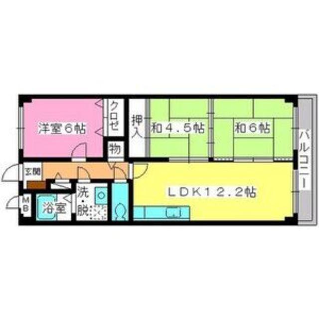 グレースマンション大野城(3LDK/5階)の間取り写真