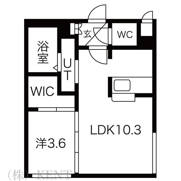 LIBRA南5条(1LDK/4階)の間取り写真