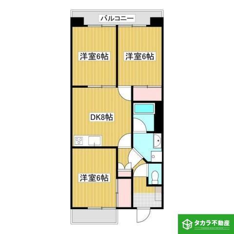 メゾン橘(3DK/3階)の間取り写真
