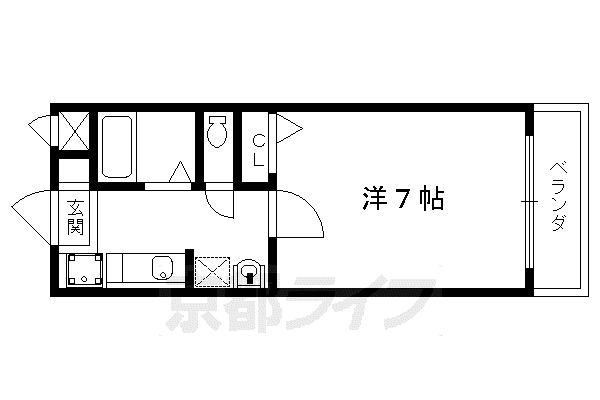 フルール御蔭(1K/3階)の間取り写真