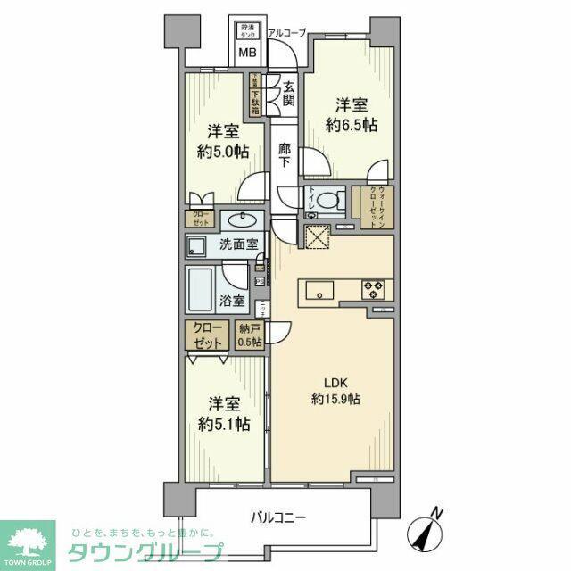 プラウドシティ新川崎(3LDK/2階)の間取り写真