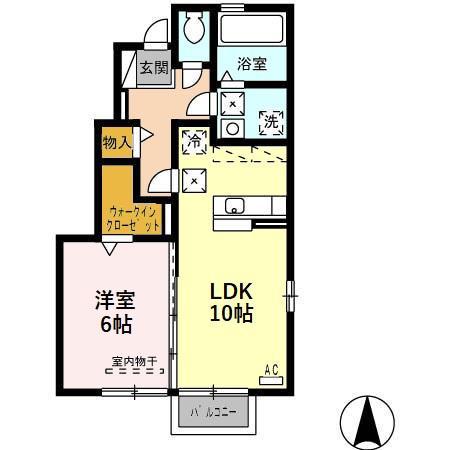 デスティーノアモーレ(1LDK/1階)の間取り写真