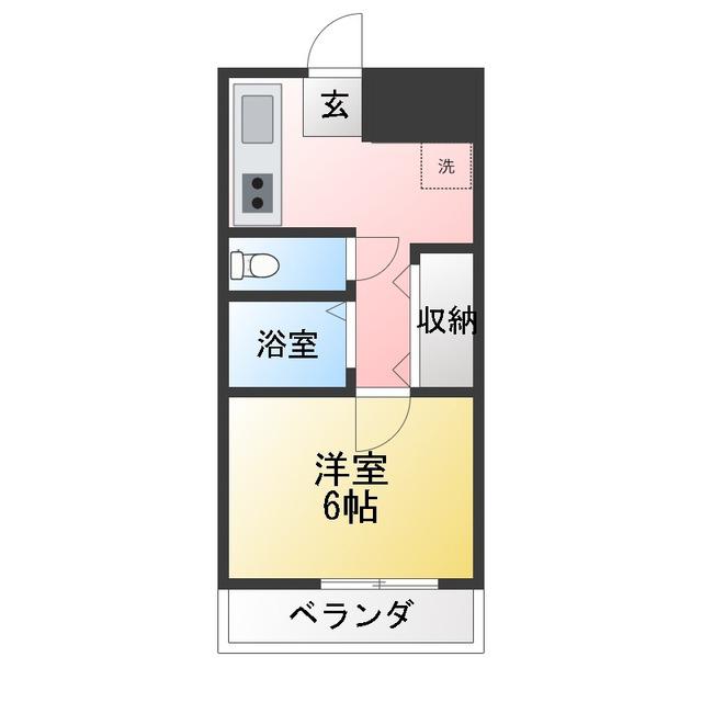 ルシェール戸田(1DK/2階)の間取り写真
