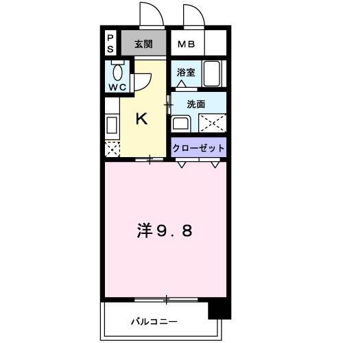 ラフィーネ不動今井(1K/1階)の間取り写真