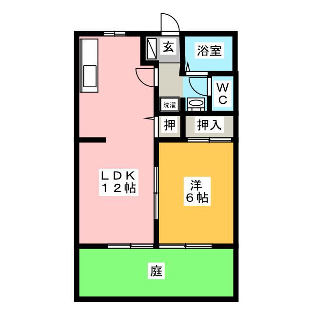サンパレス東山 B(1LDK/1階)の間取り写真