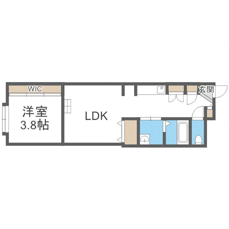 W912(1LDK/1階)の間取り写真