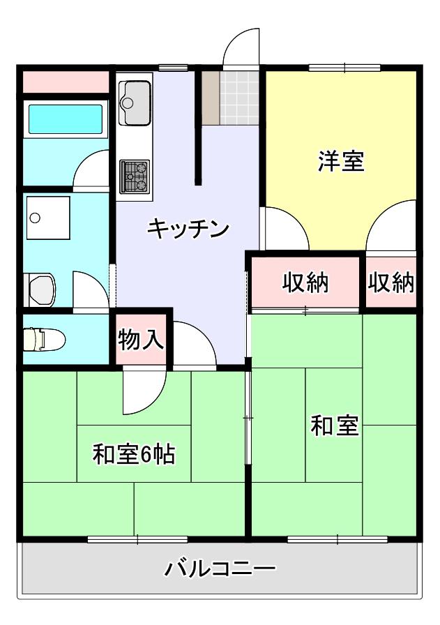 MAISON DE CAMELLIAメゾンドカメリア(3DK/2階)の間取り写真