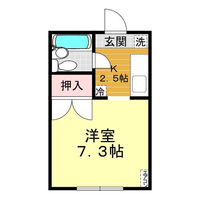 メゾンパンプキン(1K/2階)の間取り写真