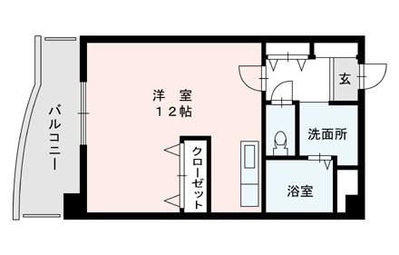 グレイスフルマンション東比恵(ワンルーム/7階)の間取り写真