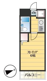 コーポ月村(1K/2階)の間取り写真