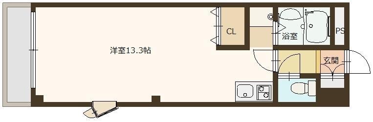 THE CITY大津(ワンルーム/1階)の間取り写真