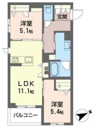 ブレス幕張本郷(2LDK/3階)の間取り写真