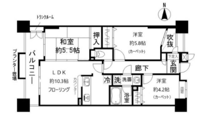 ライオンズステーションプラザ西大島第2(3LDK/6階)の間取り写真