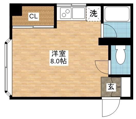 山口ビル(ワンルーム/3階)の間取り写真