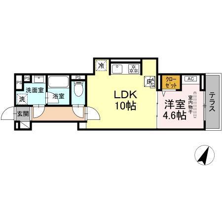 セレスティア上鷺宮II(1LDK/1階)の間取り写真